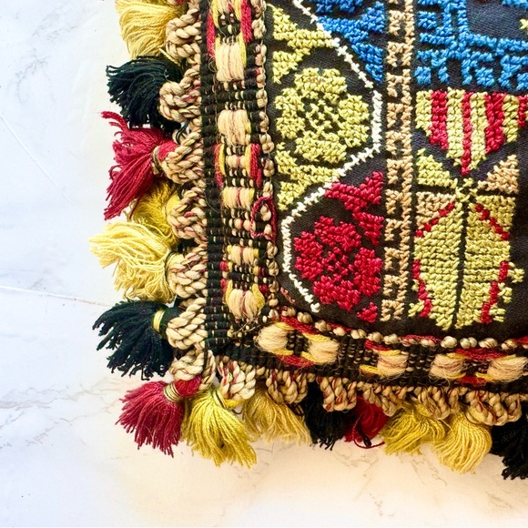 Vintage Afghan Embroidered Pillow - Picture 2 of 8